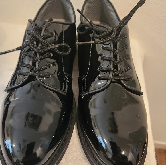 Men's Black Patent Uniform Shoes - Picture 6 of 8